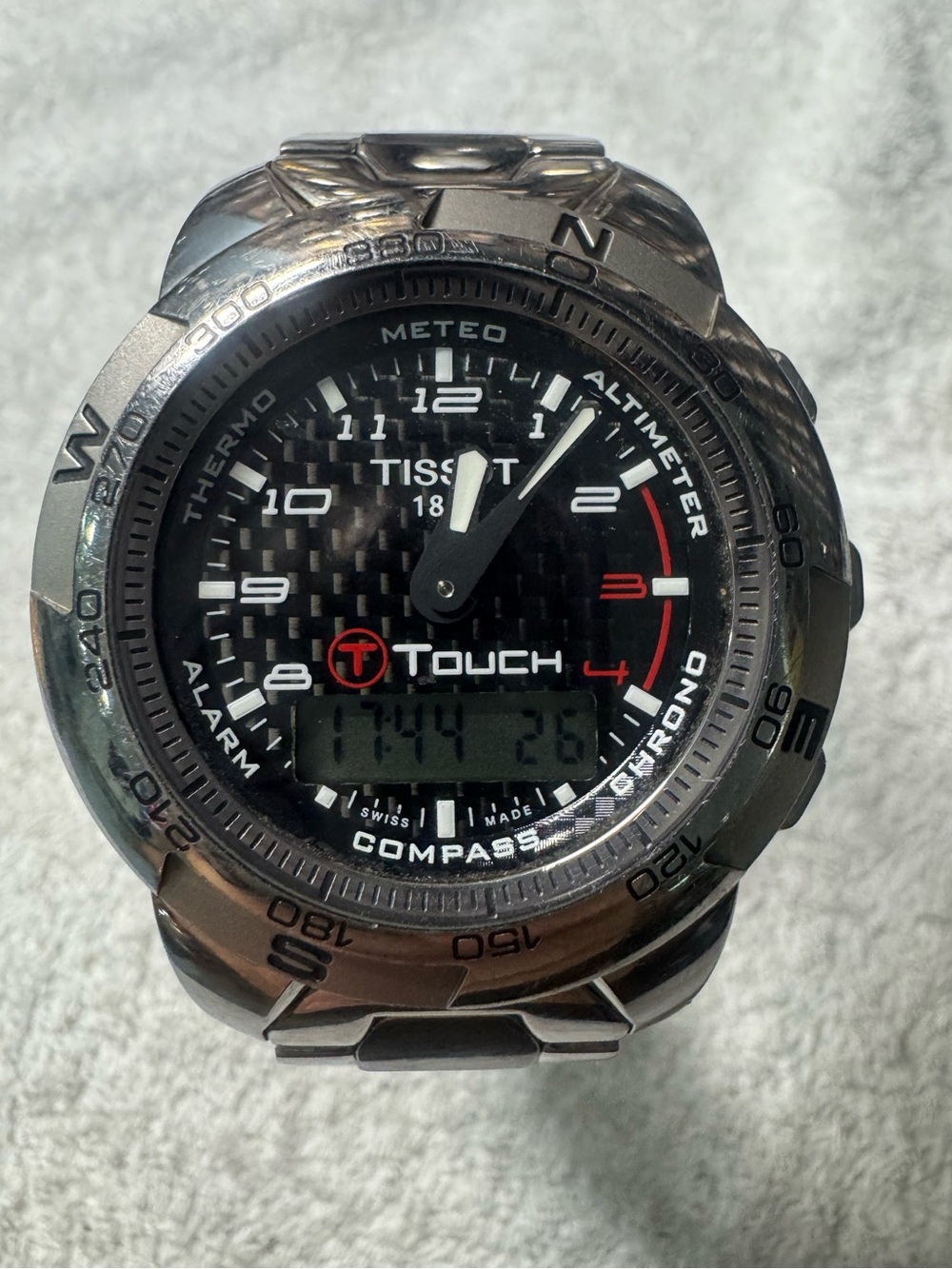 Tissot T-Touch Titanium Watch - Black Dial with Red Accents